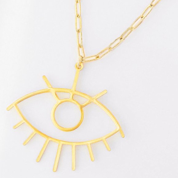 Celesti Jewelry - SOLD -  New Chic Paperclip Evil Eye Choker Necklace NWT